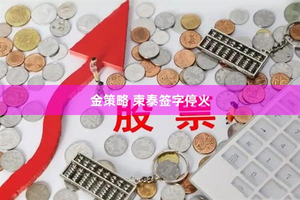 金策略 柬泰签字停火