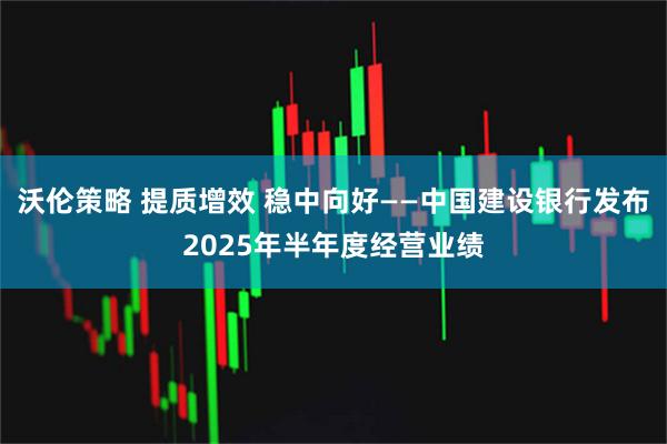 沃伦策略 提质增效 稳中向好——中国建设银行发布2025年半年度经营业绩