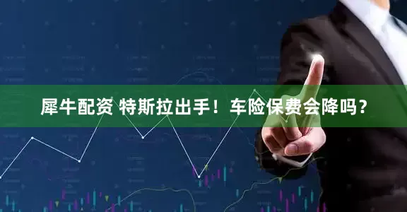犀牛配资 特斯拉出手！车险保费会降吗？